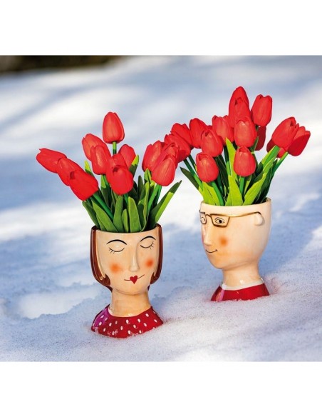 Portavaso in ceramica h 16 cm Teresa Oro - IROBINSON by Rituali Domestici