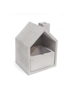 Posacenere casetta in cemento grigio h 16 cm - HOME by Balvi 2