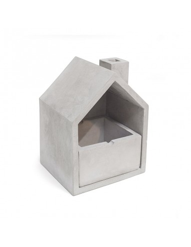 Posacenere casetta in cemento grigio h 16 cm - HOME by Balvi