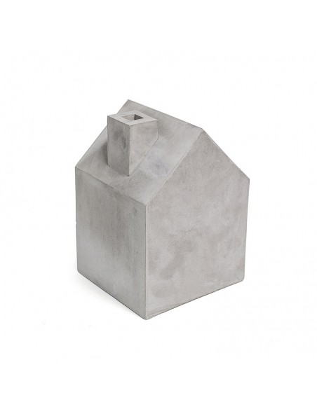 Posacenere casetta in cemento grigio h 16 cm - HOME by Balvi
