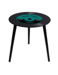 Tavolino disco in vetro colore verde diam. 40 cm - GREATEST HITS by Balvi