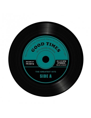 Tavolino disco in vetro colore verde diam. 40 cm - GREATEST HITS by Balvi