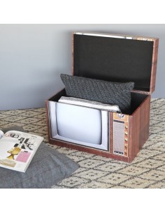 Baule televisore vintage in mdf h 34 cm - VINTAGE TV by Balvi 2