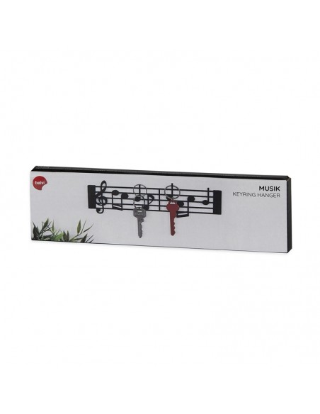 Portachiavi da parete in metallo colore nero - MUSIK by Balvi