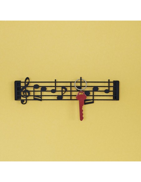 Portachiavi da parete in metallo colore nero - MUSIK by Balvi