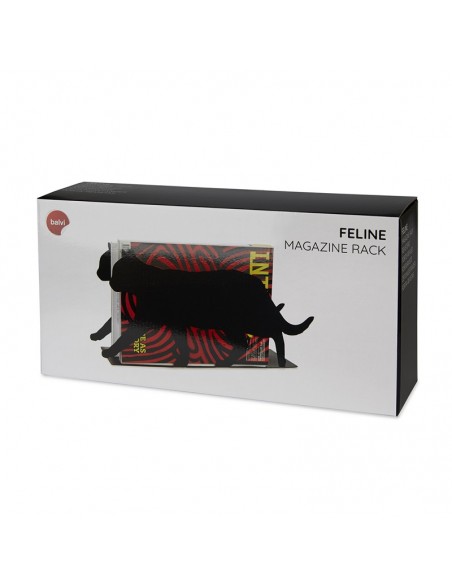 Portariviste a forma di gatto in metallo colore nero h 21 cm - FELINE by Balvi