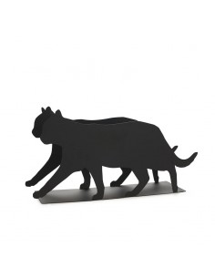 Portariviste a forma di gatto in metallo colore nero h 21 cm - FELINE by Balvi