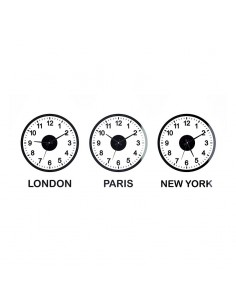 Set 3 meccanismi orologio e 3 vinili - World Clock by Balvi