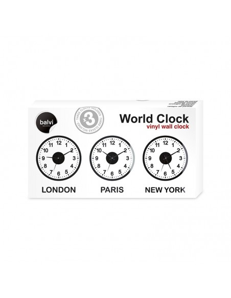 Set 3 meccanismi orologio e 3 vinili - World Clock by Balvi