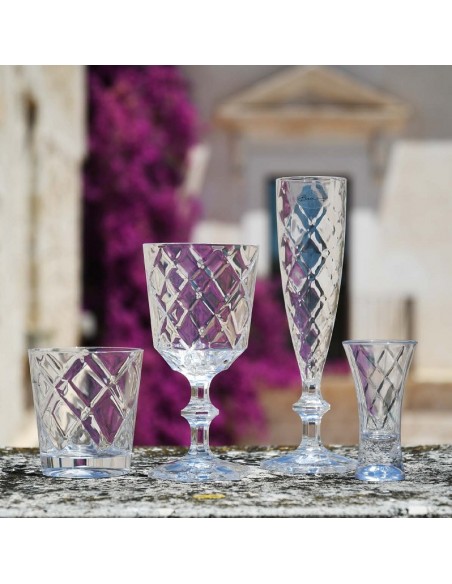 Set 6 bicchieri vino in acrilico trasparente - CHEERS by Baci Milano