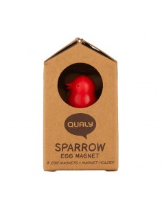 Uccellino rosso con 8 magneti uova - EGG SPARROW by QUALY 2