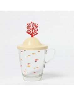 Mug in vetro con coperchio corallo rosso - CORAL MUG by Qualy 2