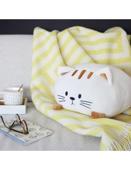 Cuscino morbido a forma di gatto bianco cm 30 - KITTY by Balvi