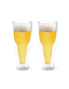 Set 2 bicchieri da birra doppio vetro 250 ml - GRAVITY by Balvi