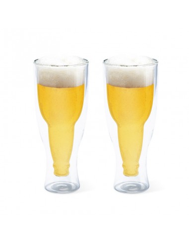 Set 2 bicchieri da birra doppio vetro 250 ml - GRAVITY by Balvi
