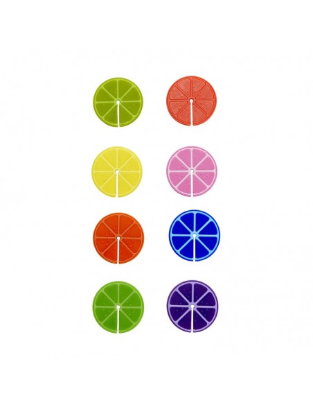8 Segnabicchieri in silicone colori assortiti - FRUIT PARTY by Balvi