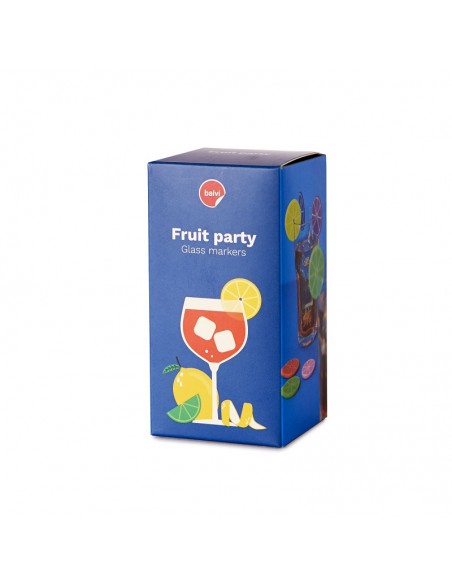 8 Segnabicchieri in silicone colori assortiti - FRUIT PARTY by Balvi