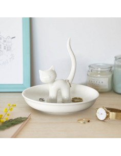 Porta anelli in ceramica con gatto colore bianco - GATTO XL by Balvi 2