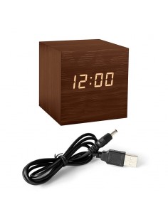 BALVI Sveglia con termometro e calendario display marrone KUBO 2