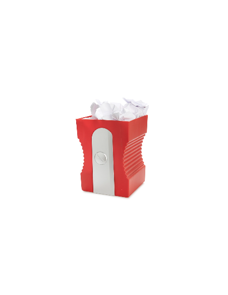 Cestino gettacarta a forma di temperamatita in plastica rosso - SHARPENER by Balvi