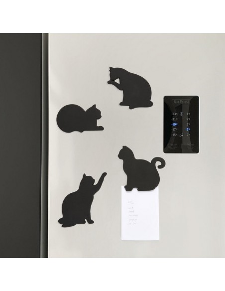 4 sottobicchieri a forma di sagoma di gatto silicone magnetico - FELINE by Balvi