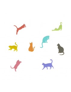 8 Segna bicchieri sagome di gatti riutilizzabili - STICKY CATS by Balvi