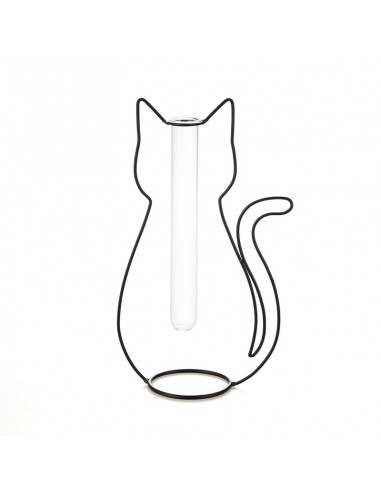 Vaso portafiori monostelo sagoma di gatto h 34 cm - CAT SILHOUETTE by Balvi