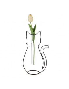 Vaso portafiori monostelo sagoma di gatto h 34 cm - CAT SILHOUETTE by Balvi