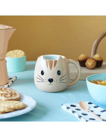 Mug a forma di gatto colore arancione 400 ml - KITTY by Balvi