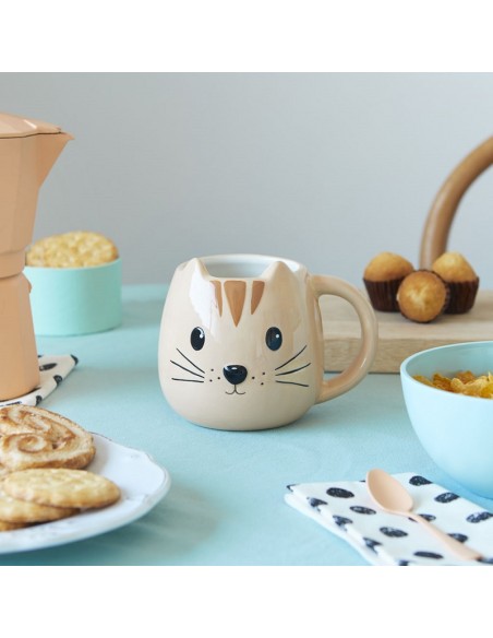 Mug a forma di gatto colore arancione 400 ml - KITTY by Balvi