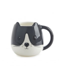 Mug a forma di gatto bianco/nero in ceramica 400 ml - KITTY by Balvi