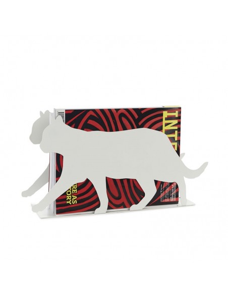 Portariviste sagoma di gatto colore bianco h. 21,5 cm - FELINE by Balvi