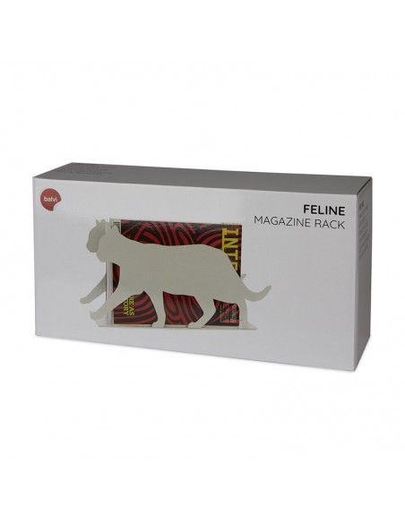 Portariviste sagoma di gatto colore bianco h. 21,5 cm - FELINE by Balvi