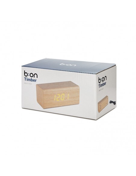 Sveglia digitale in legno quercia con cavo usb - TIMBER by Balvi