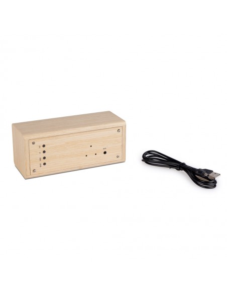 Sveglia digitale in legno quercia con cavo usb - TIMBER by Balvi