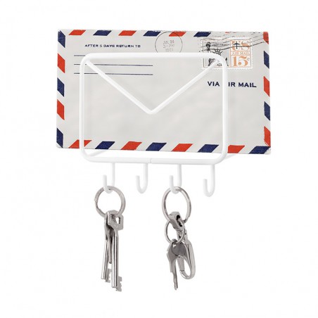 Portaposta e portachiavi metallo colore bianco - MAIL by Balvi
