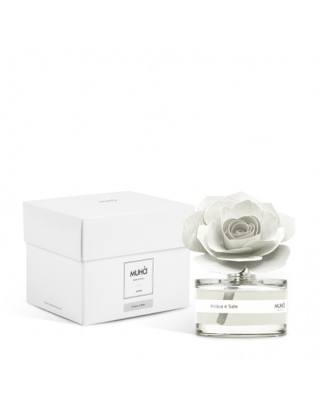 Profumatore di ambienti con rosa bianca 50 ml Acqua e sale - ROSE by Muhà