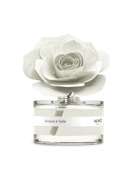 Profumatore di ambienti con rosa bianca 50 ml Acqua e sale - ROSE by Muhà