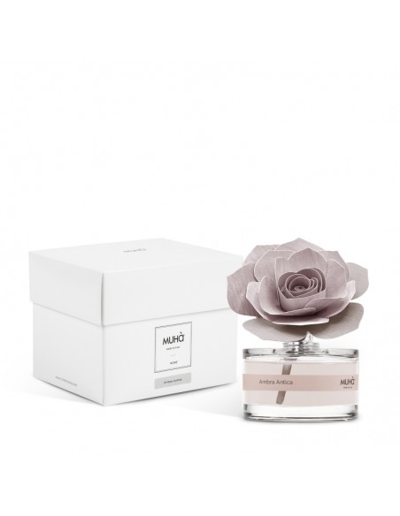 Profumatore di ambienti con rosa rosa 50 ml Ambra antica - ROSE by Muhà