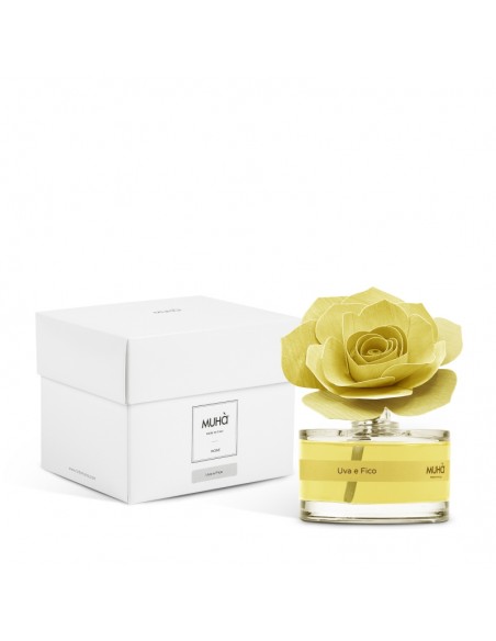 Profumatore di ambienti con rosa gialla 50 ml Uva e Fico - ROSE by Muhà