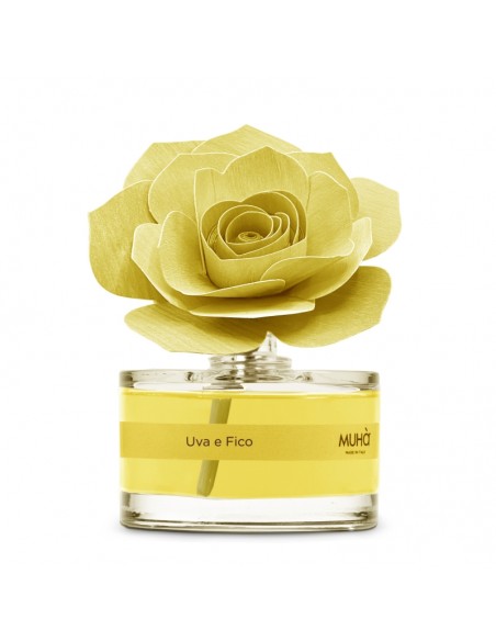 Profumatore di ambienti con rosa gialla 50 ml Uva e Fico - ROSE by Muhà