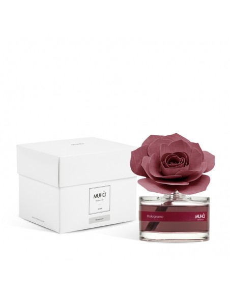 Profumatore di ambienti con rosa bordeaux 50 ml Melograno - ROSE by Muhà