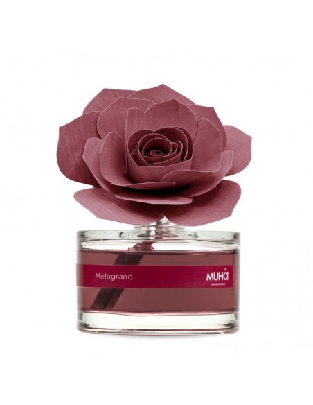 Profumatore di ambienti con rosa bordeaux 50 ml Melograno - ROSE by Muhà