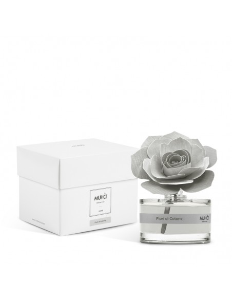 Profumatore di ambienti con rosa grigia 50 ml Fiori di cotone - ROSE by Muhà