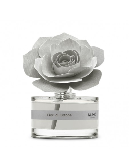 Profumatore di ambienti con rosa grigia 50 ml Fiori di cotone - ROSE by Muhà