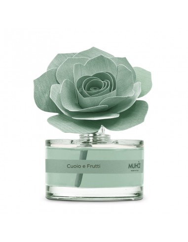 Profumatore di ambienti con rosa verde 50 ml Cuoio e Frutti - ROSE by Muhà