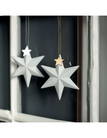 Rader Stella in porcellana con ciondolo in metallo colore argento h 10 cm