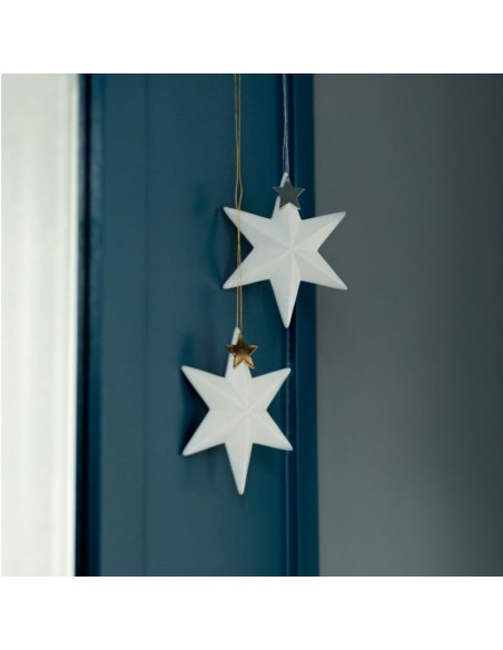 Rader Stella in porcellana con ciondolo in metallo colore oro h 10 cm