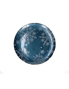 RITUALI DOMESTICI Piatto panettone in vetro colore blu cm 32,5  ILPRIMOFIOCCO 2