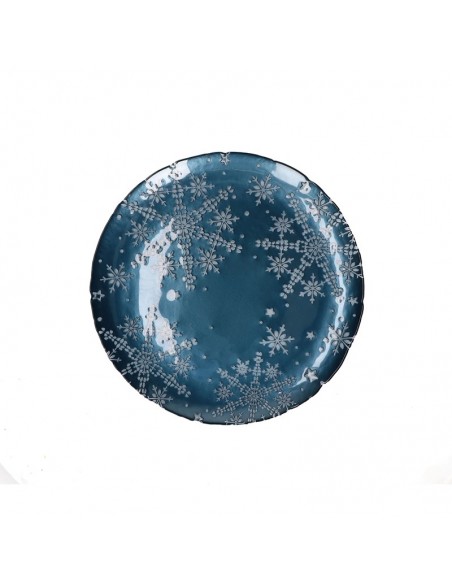 RITUALI DOMESTICI Piatto panettone in vetro colore blu cm 32,5  ILPRIMOFIOCCO